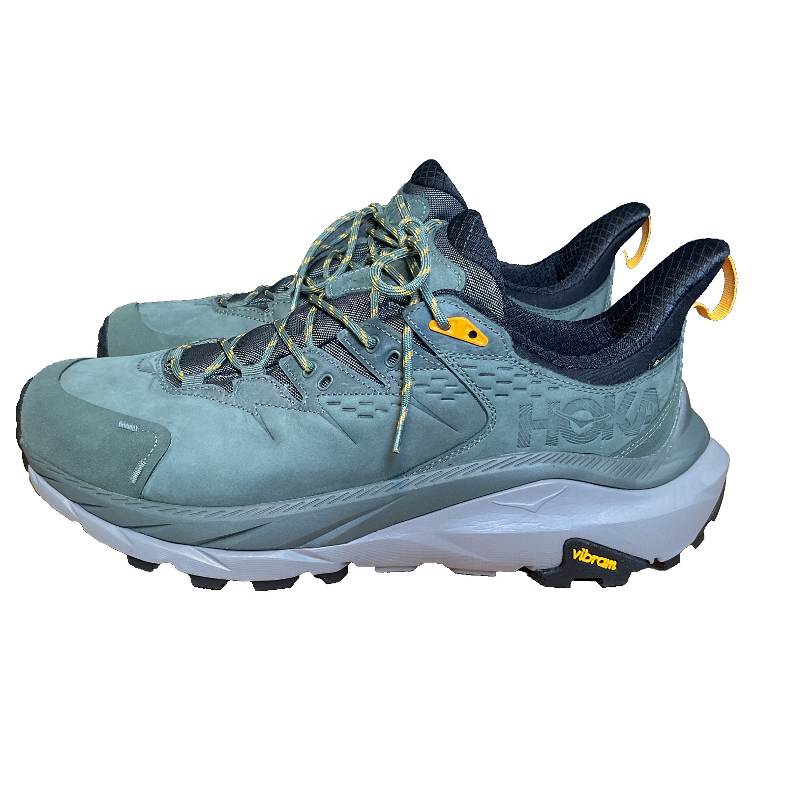 Hoka One One Kaha 2 Low GTX Mens 12 D Hiking Shoes Thyme Radiant Yellow Sneaker