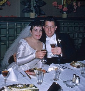 Vintage Stereo Realist Photo 3D Slide WEDDING Newlyweds Toast