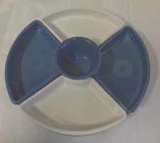 Fiesta/Fiestaware 6 Piece Entertainment Set in Lapis Blue and White. New.