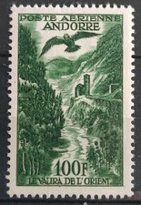 TIMBRE ANDORRE FRANÇAIS POSTE AÉRIENNE PA N° 2 NEUF** 1955