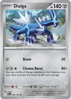 Dialga Reverse Holo Rare ME01: Mega Evolution 095/132 NM