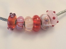 Trollbeads Kit Set di Sei Charms Tonalità di Rosa e Arancione