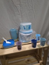 Tupperware Disney Mini Toy Set Frozen Cake Taker, Tea Plates, Cups, Pitcher