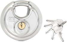 Heavy Duty Stainless Steel Discus Padlock 70mm Body and Shackle with 5 Keys for