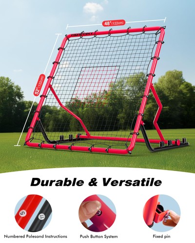 Baseball Rebounder Net, 4x4.5 FT Base Ball Softball Pitch Back Rebounder with... - Picture 6 of 6