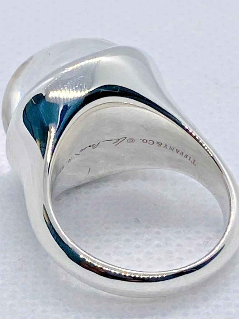 Tiffany & Co Elsa Peretti Crystal Cabochon Sterling Silver Ring