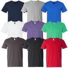 Gildan Unisex Softstyle V-Neck T-Shirt S-3XL 100 Cotton Short Sleeve Tee