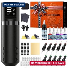 POSEIDON Wireless Rotary Tattoo Gun Kit with Pen Machine, 1500mAh Battery  3mm
