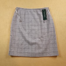NWT Vintage Lauren Ralph Lauren Women's Wool Pencil Lined Skirt Gray Size 10