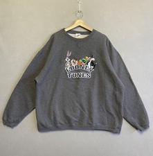 Vintage 90s Looney Tunes Warner Bros Sweatshirt XL Gray Bugs Bunny Tweety