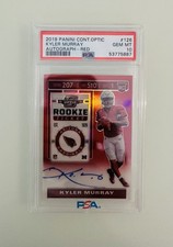Kyler Murray 2019 Panini Contenders Optic Rookie Ticket Autograph Red Card /199. rookie card picture