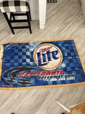 Vintage Miller Lite 2002 California Speedway Banner/Flag 56in x 35in