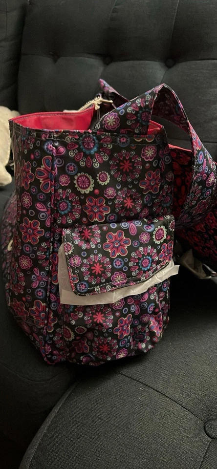 Kalencom Diaper Bag Purple Geometric Bottle Bag Zipper Bag 16x6x12 NWT - Image 3 of 4