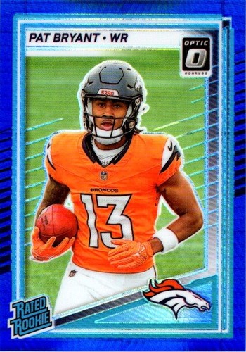 Pat Bryant 2025 Donruss Optic Blue Hyper Rookie Card #215 - Broncos