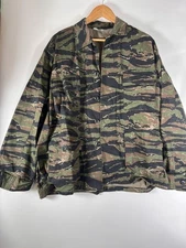 Rothco Jacket Mens Large Green Tiger Stripe Camo BDU Military Field Coat