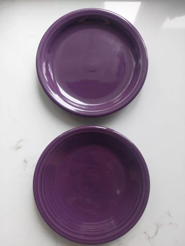Pair Of Fiestaware Mulberry 7 1/4" Salad Plates 1 Bistro Style 1 Classic Style