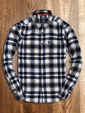 Image of Superdry Men's Winter Washbasket Shirt (S) L/S Paraguay Navy Check (New) BNWT