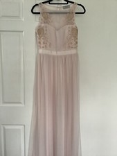 New Coast evening dress - size 10 soft pink with pretty embroidery 