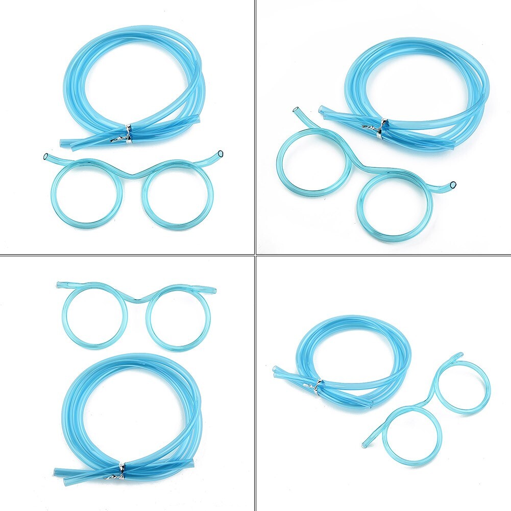 Boys And Girls Funny Novelty Creative Glasses Straw Flexible Drinking