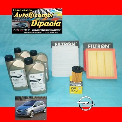 KIT TAGLIANDO OPEL CORSA D 1.0 1.2 1.4 BENZINA O GPL 06> 4L OPEL GM 5W30 +FILTRI