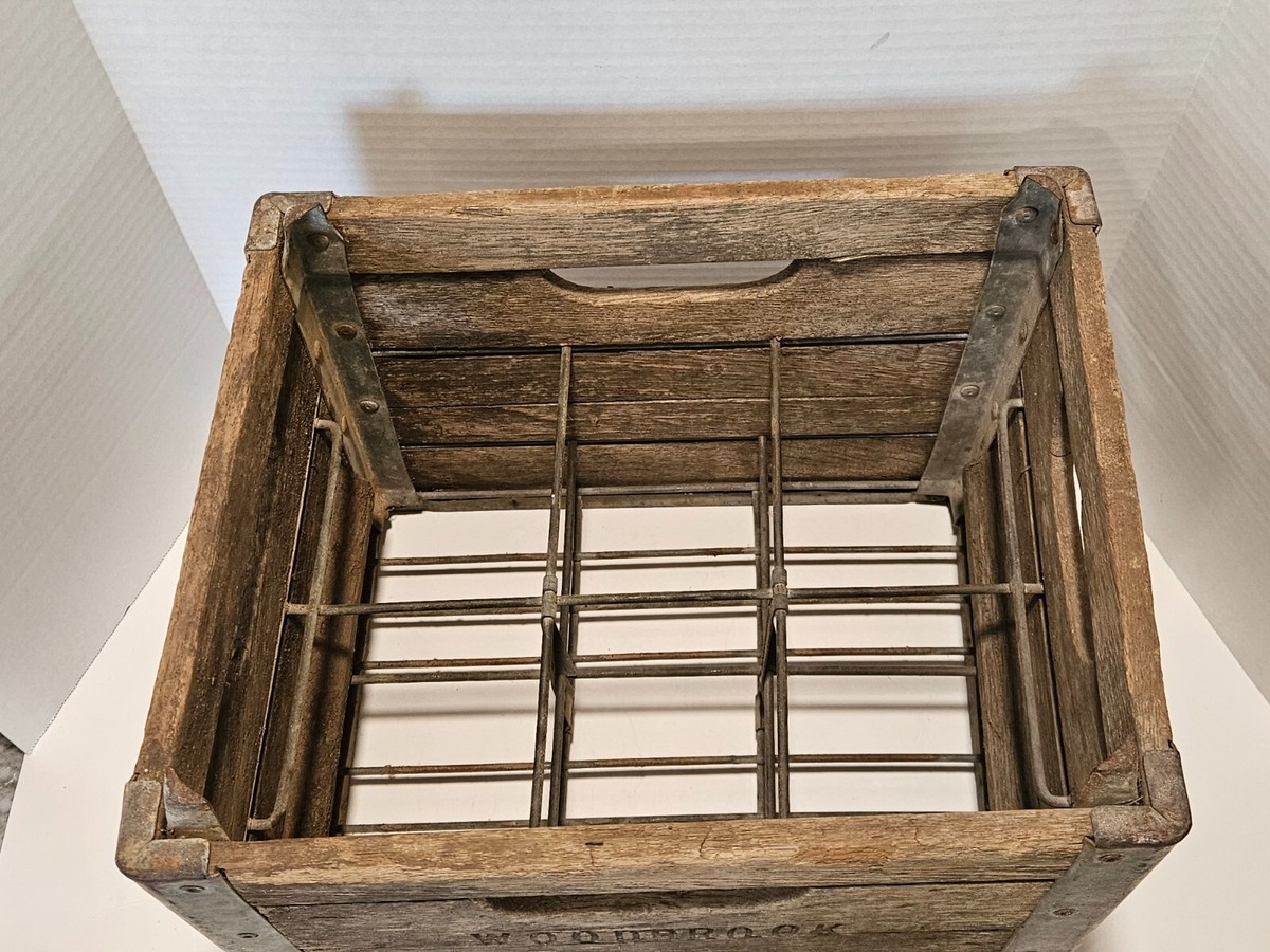 Vintage Woodbrook Farms Wooden Milk Crate Middlesex County