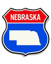 State of Nebraska Interstate - Shield Shape - Aluminum Sign - Made in USA
