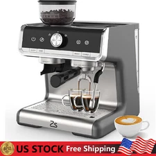 Espresso Machine with Grinder 20 Bar Espresso Coffee Maker Latte w/Milk Frother