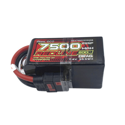 Gens Ace Lipo Redline Drag Race 7500mAh 7.4V 200C 2S5P QS8 For Losi 22s Drag Car