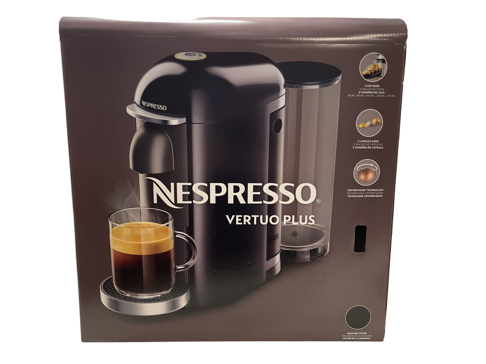 flugt øjeblikkelig orm NEW 5 Cup Nespresso Vertuo Plus Deluxe Espresso and Coffee Maker - Black |  eBay