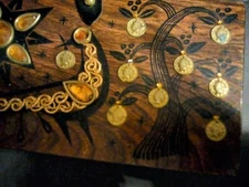 Vintage Rare 1966 Signed Enid Collins Purse Money Tree & Bird Wood Box Bag ART