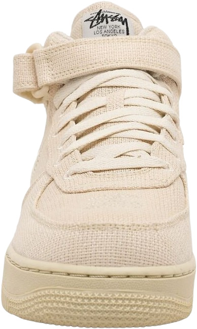 Stark Hemp-Based Sneakers : Stussy x Nike Air Force 1 Mid Fossil