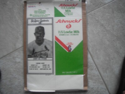 Danny Cox 1986 Cardinals Schnuck's St Louis Cardinals Milk Carton