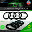 thumbnail 1  - Audi Rings Front Grill &amp; Rear Trunk Emblem Gloss Black Logo A3 A4 S4 A5 S5 A6 S6