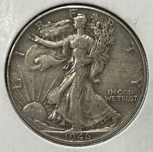 1946 Walking Liberty Silver Half Dollar VF+/AU Free Shipping With Five Items B3