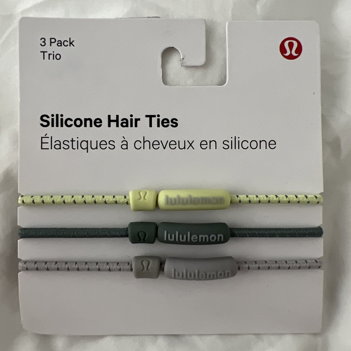Lululemon Silicone Hair Ties 3 Pack NWT Trio CPNG/TIDT/CHRM  display picture 3