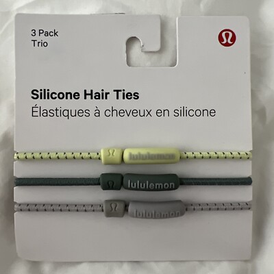 Lululemon Silicone Hair Ties 3 Pack NWT Trio CPNG/TIDT/CHRM 