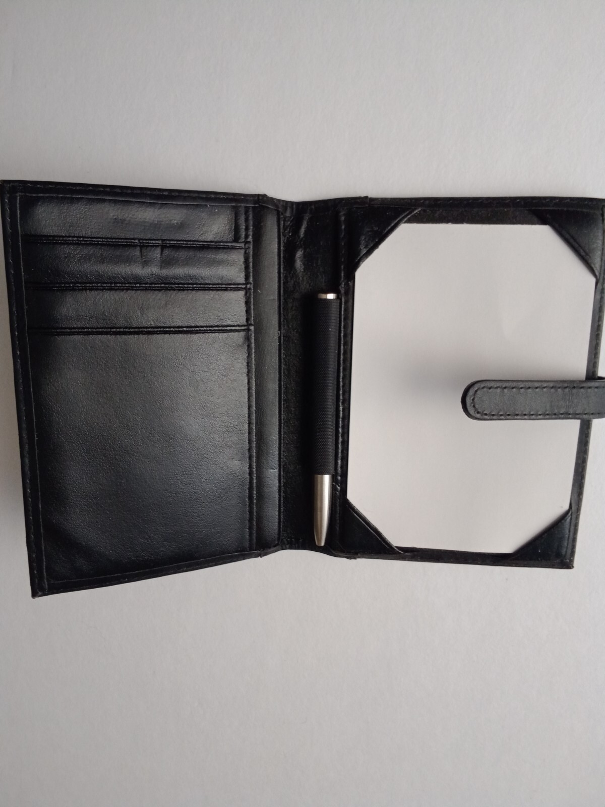 Buxton Black Genuine Leather Note Pad and Card Holder Wallet eBay