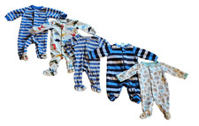 Baby Boy NB mo Zip Snap Up Long Sleeve Footed Sleepers Footie Lot Cotton Fleece