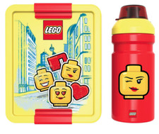 Lego Girl 4052 Iconic Lunch Box & Water Bottle - Red and Yellow - New