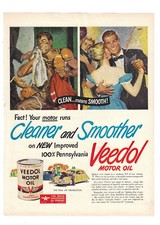 Veedol Print Ad Motor Oil Advertising Vintage 1940s Auto Car Advertisement