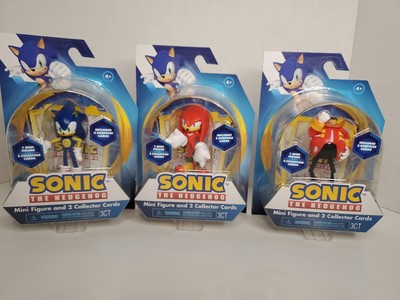 Sonic The Hedgehog Mini Figures 2.5  w/2 cards each Lot Of 3 Knuckles Dr. Eggman