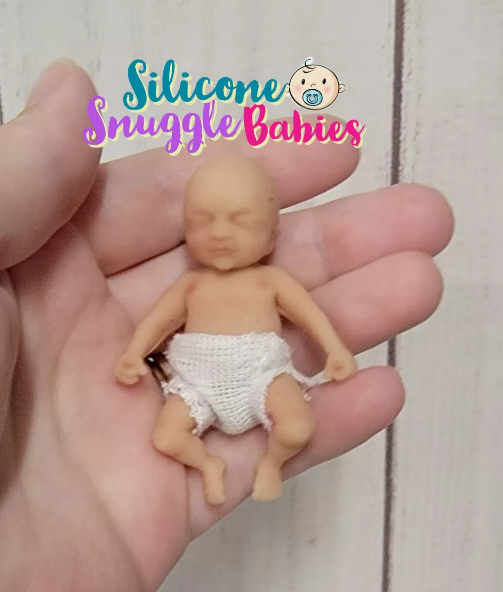 Made in USA 2.5 inch Micro Mini Full Body Silicone Baby Doll