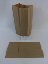 Qty 500 #4 Paper Brown Kraft Natural Sack Grocery Merchandise Retail Bags