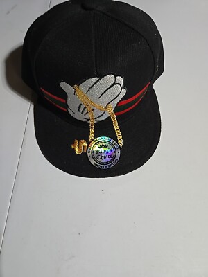 King's Choice Cap Hat Smapback Black Limited Edition Mickey Mouse Gloves NWT