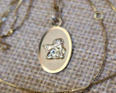 Schutzengel Halskette Mit Herz Und Zirkonia 333 Gold