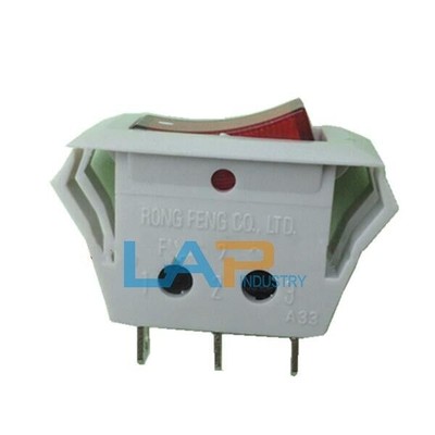 Lot De 5 Interrupteurs Basculant RONG FENG RF-1001 - 3 Broches, 2 Positions, 10A 250V - Rouge