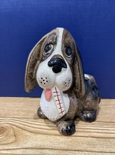 Florero de cerámica vintage Rubens Basset Hound perro se pone bien pronto