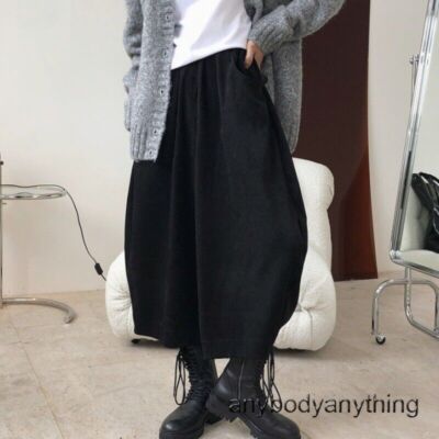Womens Casual Japanese Style Loose Wide Legs Pants Fashion Harem Trousers Street