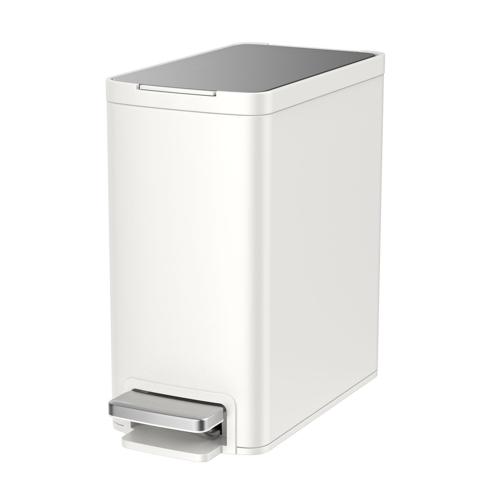 2.6 Gal Stainless Steel Bathroom Trash Can with Removable Lid