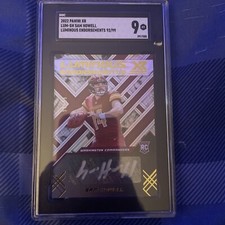 2022 Panini XR Sam Howell Luminous Endorsements 92/99 SGC 9 Rc No. LUM-SH 